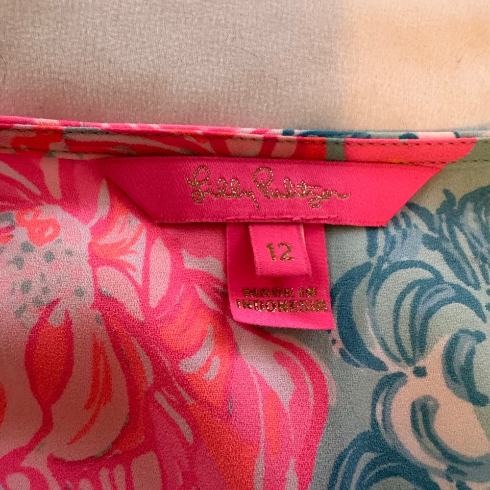Lilly Pulitzer Maryanne Flutter Sleeve Dress size 12, Like New, worn once - Picture 5 of 7